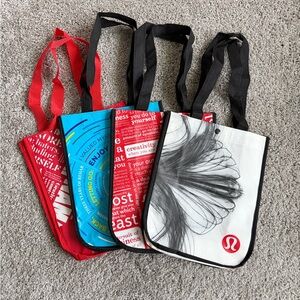 lululemon athletica Red, Blue, and White Tote Bags